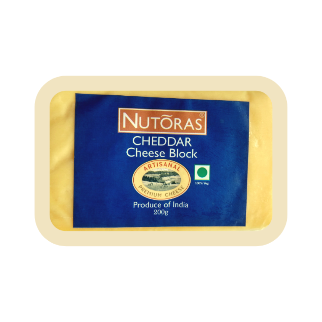 Nutoras Cheddar Cheese Block 100g