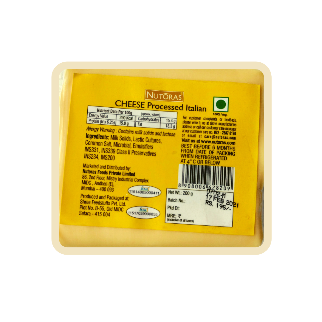 Nutoras Cheese Processed Italian 100g