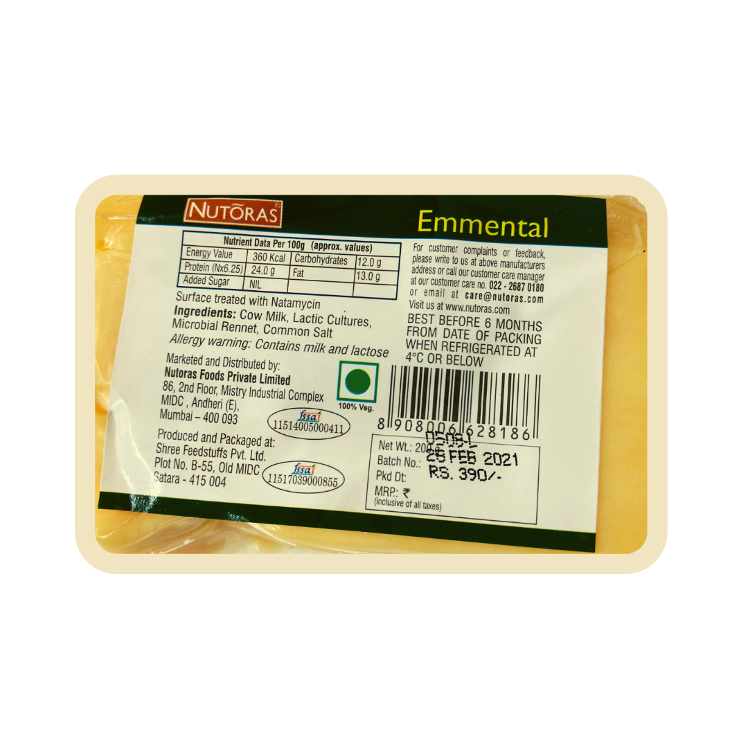Nutoras Cheese Emmental  Block 200g