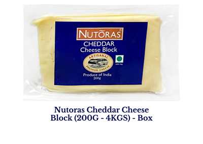 Nutoras Matured Cheddar Cheese Block (200G -4KG)