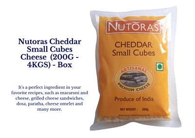 Nutoras Cheddar Cheese Small Cubes (200g - 4KG)