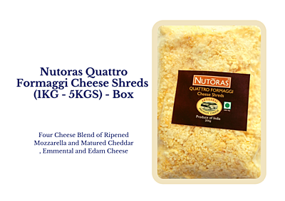 Nutoras Quattro Formaggi Shreds Cheese Shreds - Four Cheese Blend (1KG - 5KG)